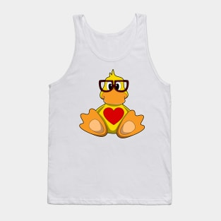 Duck with Heart & Glasses Tank Top